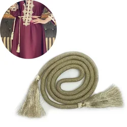 Ceinture à pampilles dorées pour femmes musulmanes, ULde taille décorée, ceinture pour dames, robe Abaya, accessoires de mode, Dubaï, 180cm