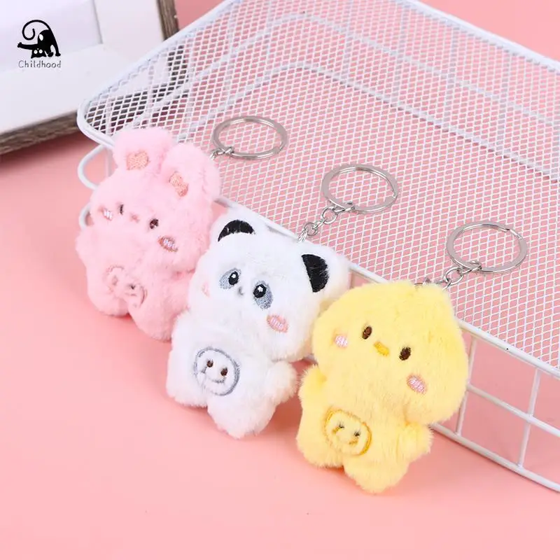 Plush Stuffed Animal Keychain Creative Cartoon Kawaii Couple Chubby Comfort Pendant Toy Cute Costume Key Accessories Bag Pendant