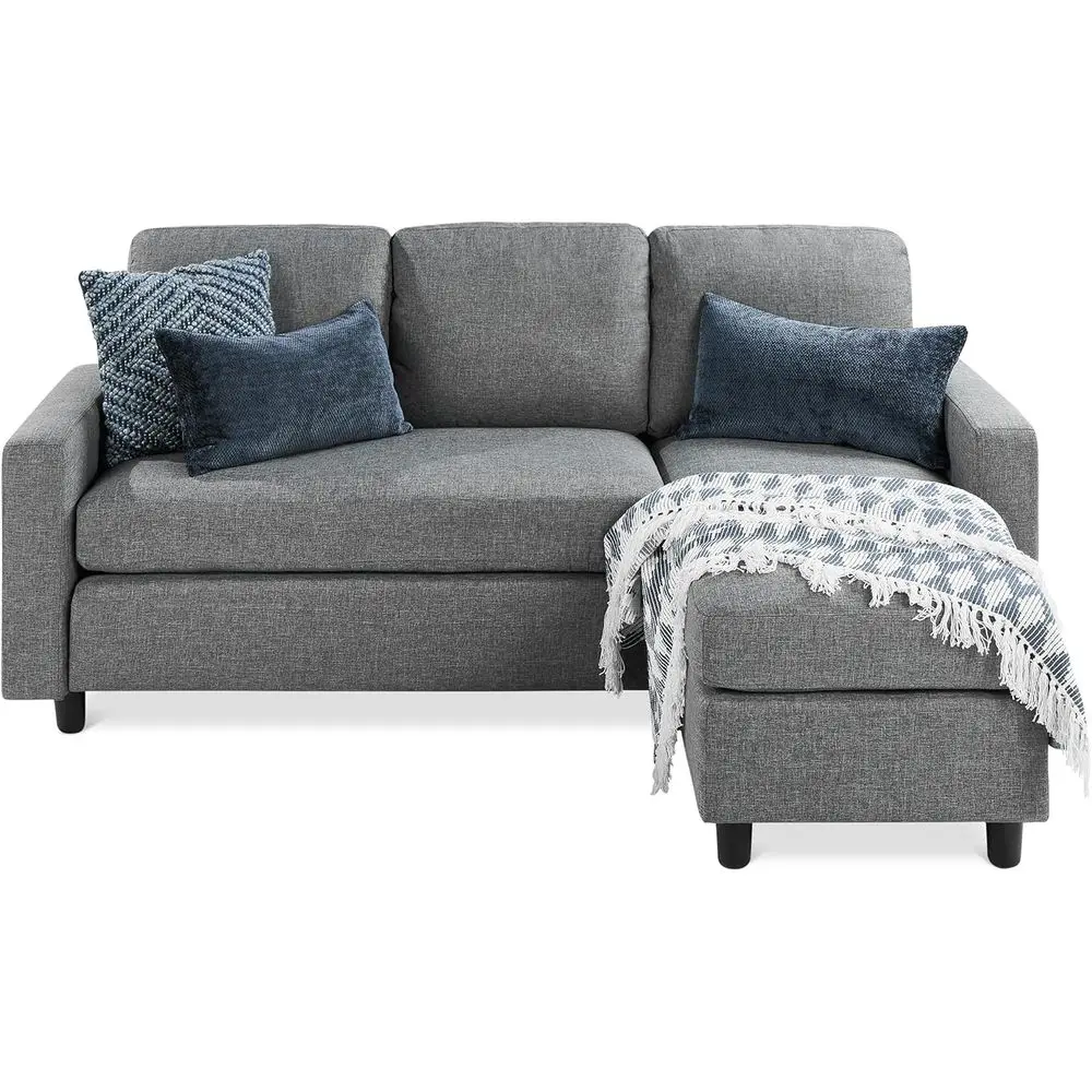 Upholstered Sectional Soa or Home, Aparent, Dorm, Bonus Room, Compact Spaces w/Chaise Lounge, 3-Seat, L-Shape Design, Reversible