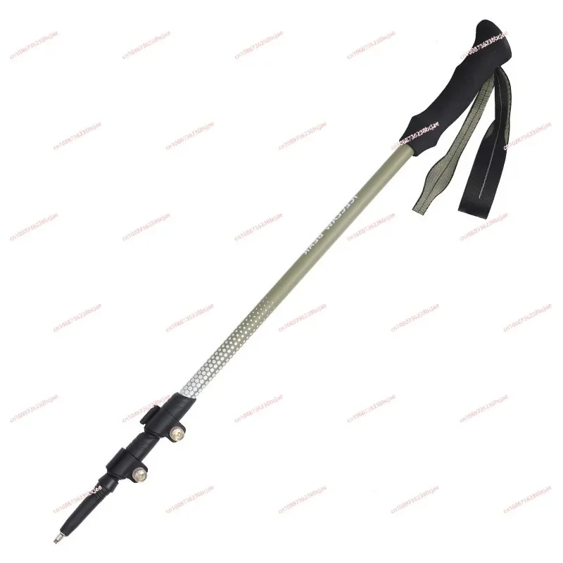 Outdoor ultra-light three-section retractable carbon outer lock hiking pole carbon fiber hiking pole