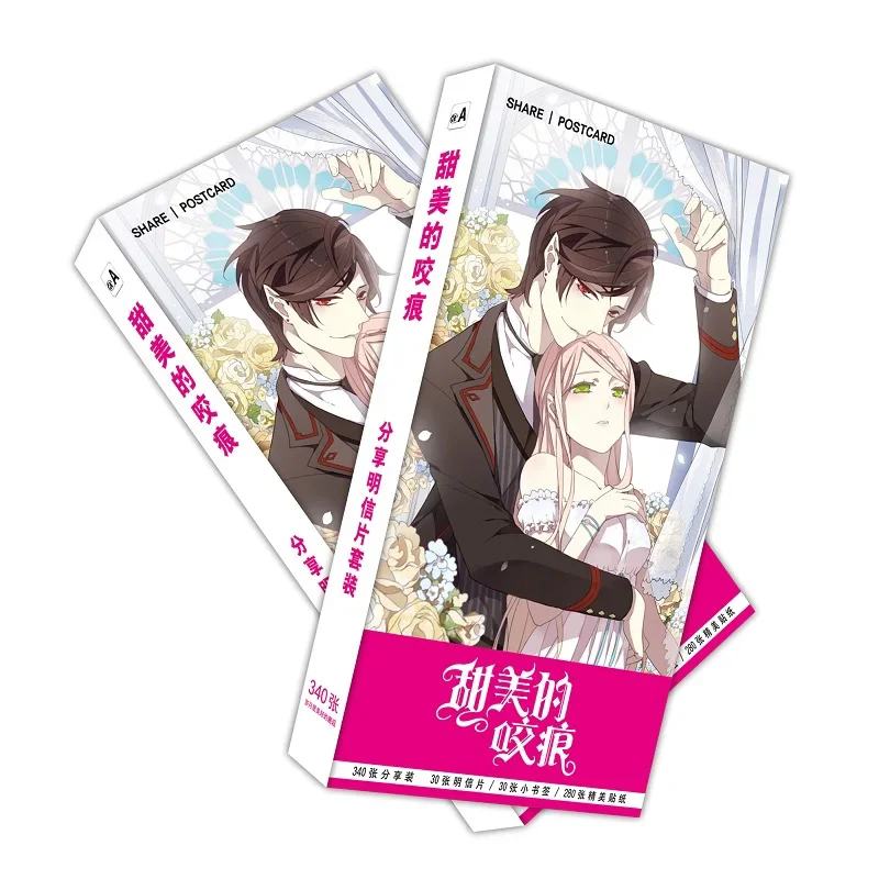 

340 шт./набор, милые комиксы-поклевки, большая бумажная открытка Yi Kai, Персонажи манги Руи Си, поздравительные открытки с сообщениями, подарок для косплея