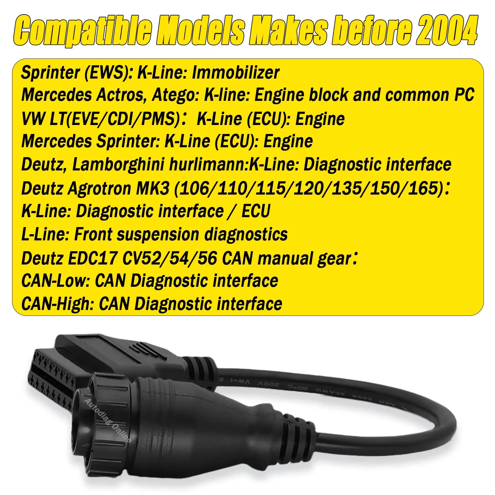 OBD2 Diagnostic Cable For Mercedes Benz OBD2 Scanner Connector 38Pin to 16Pin For Benz Vehicle 14Pin to 16Pin OBD2 Adapter Cable