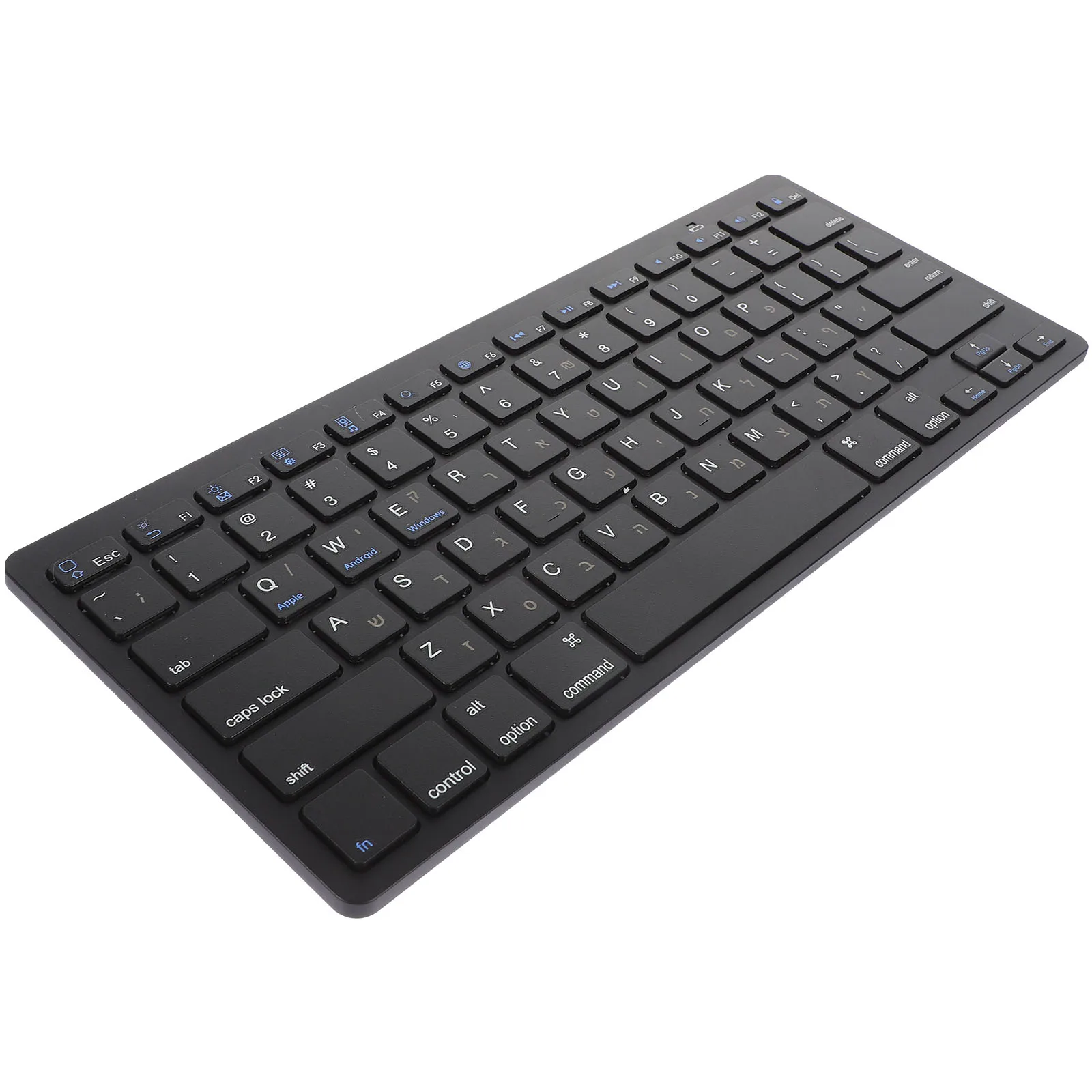 Teclado inalámbrico hebreo para ordenador, teclado Multimedia ultradelgado de tamaño completo, poco ruido, adecuado para ordenadores portátiles y de sobremesa