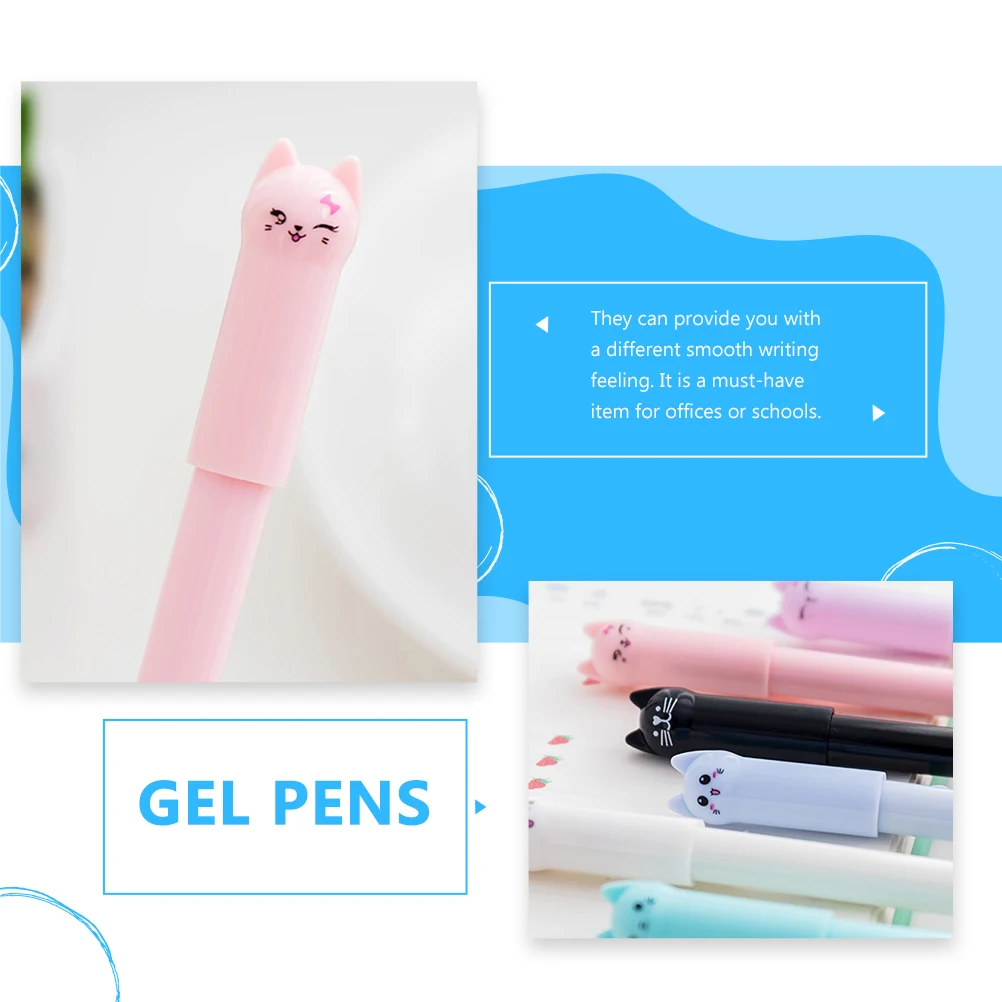 

18pcs Cat Ballpoint Pens Kawaii Cartoon Writing Pens Multi-Function Wear-Resistant Office School Supplies Gift