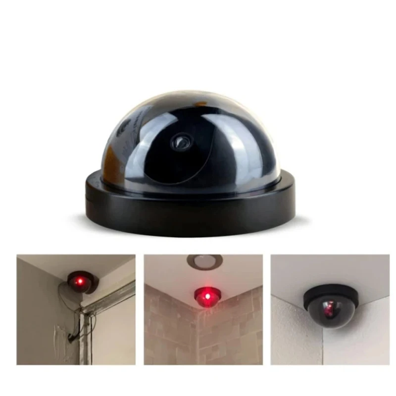 New Creative Fake CCTV Security Camera Black/White Dummy Conch Camera Red Flashing LED Light Home Office Surveillance Security