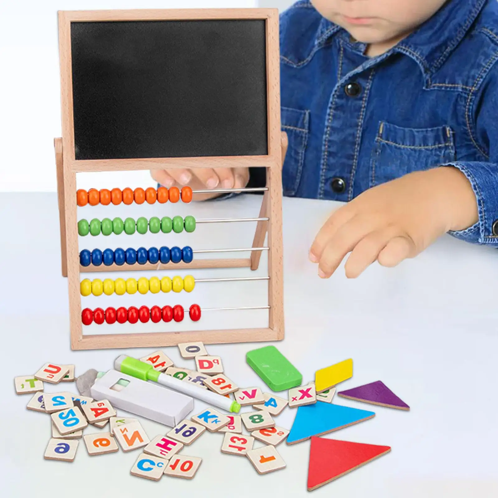 Kids Abacus Counting Frames Toy Drawing Board Abacus Wooden Frame Abacus for Preschool