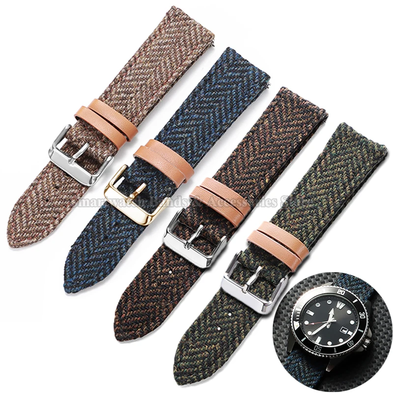 خمر جلد سويدي حزام (استيك) ساعة ل Seiko لهواوي ساعة GT2/3/4/5 الرياضة الإفراج السريع معصمه 18 مللي متر 20 مللي متر 22 مللي متر نسج سوار