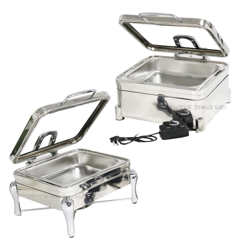 Luxury Restaurant Hotel Chaffers Chafing Dish Stainless Steel Commercial Electric Gold Heater Buffet Food Warmer Set