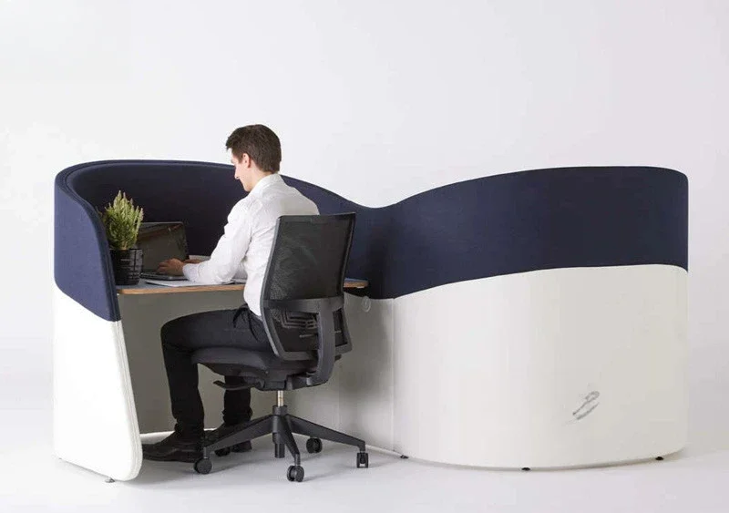 Soft bag single station, S-shaped wave creative personality modern minimalist designer staff desk, fabric screen