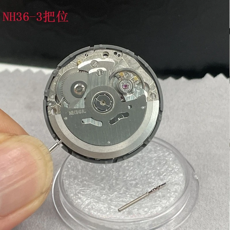 Compatible with NH36A Day Calendar Dial with Three Gold Digits on A Black Background, Brand New Automatic Mechanism