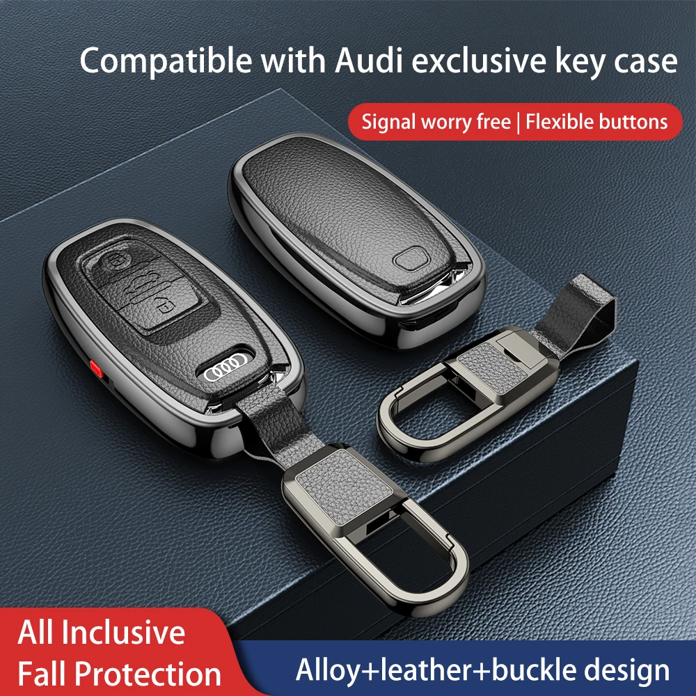 

For Audi Key Fob Cover Case Metal Shell Car Smart Audi A4 A5 Q7 Q5 TT RS A3 A6 SQ5 SQ7 R8 S5