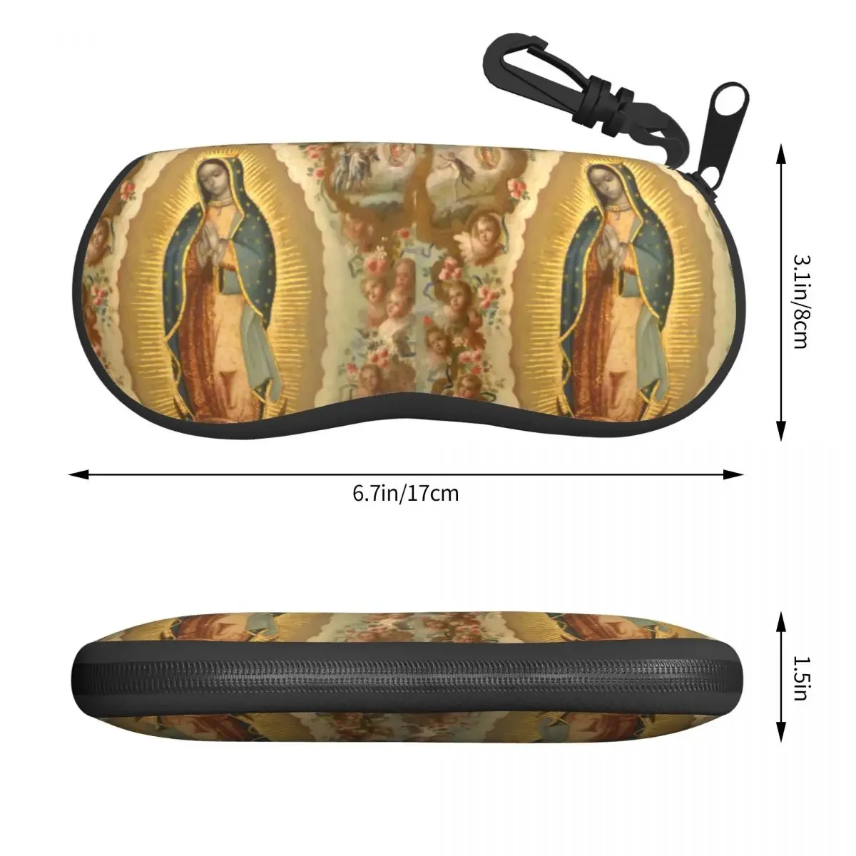 Virgin Of Guadalupe Virgin Mary Shell Eyeglasses Protector Cases Fashion Sunglass Case Mexico Catholic Saint Glasses Bag