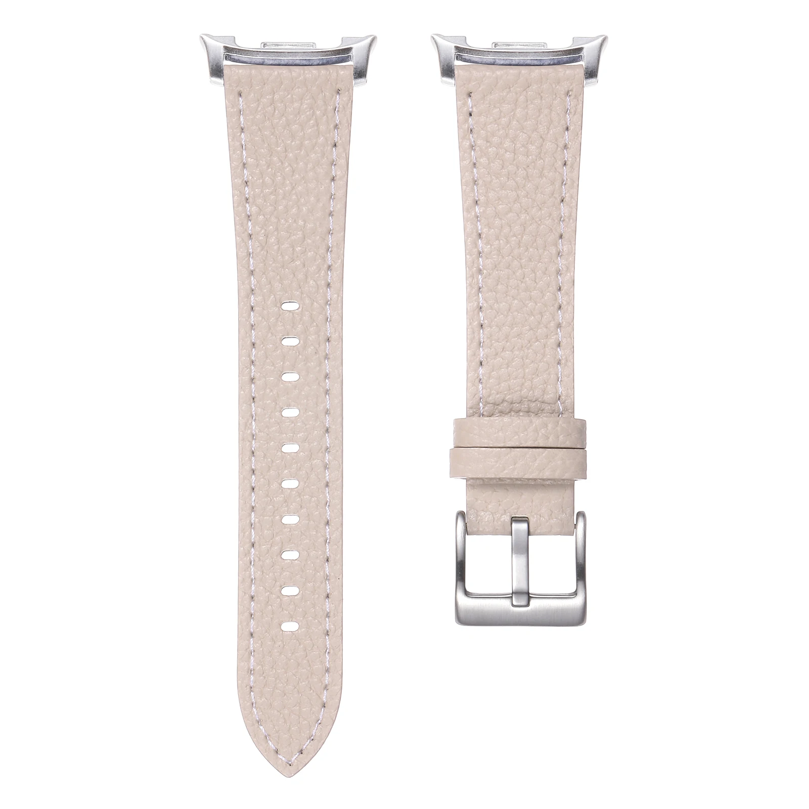 Watch Band For Samsung Galaxy Watch8 44mm  /  40mm  /  Watch8 Classic 46mm Dual-Sided Genuine Cow Leather Strap - Apricot
