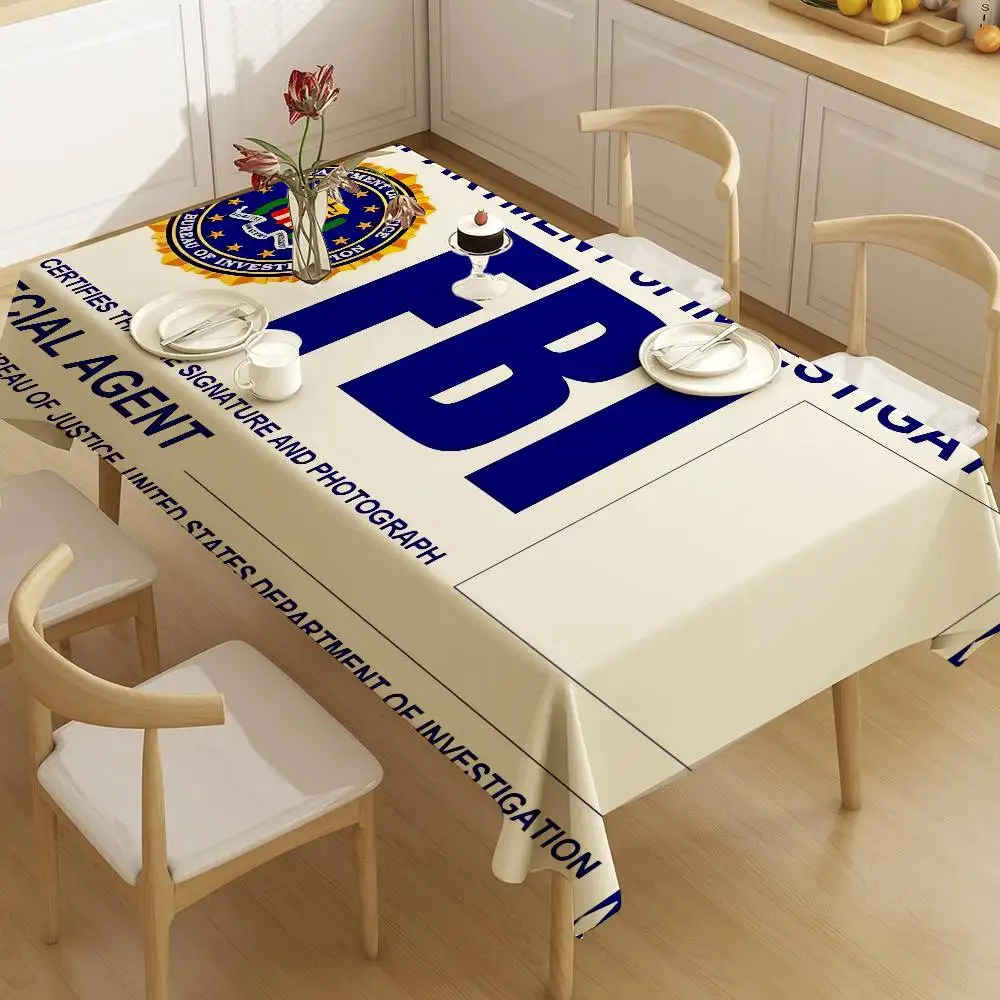 Police FBI Matte Film Washable TableCloth For Wedding Party Dining Banquet Decoration Luxuriou Table Table Protector Cloth