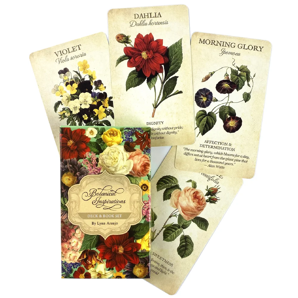 Cartes Oracle d'inspiration botanique, jeu de tarot anglais édition divination, 44 cartes, jeux de société pour les fêtes