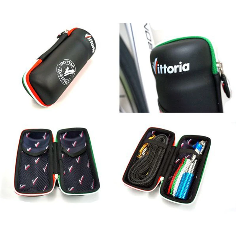 Vittoria New Zip Bicycle Bottle Tools Case Italian Flag Multifunction Tool Type Double-open Tool Jar Cycling Gear Storage Tools