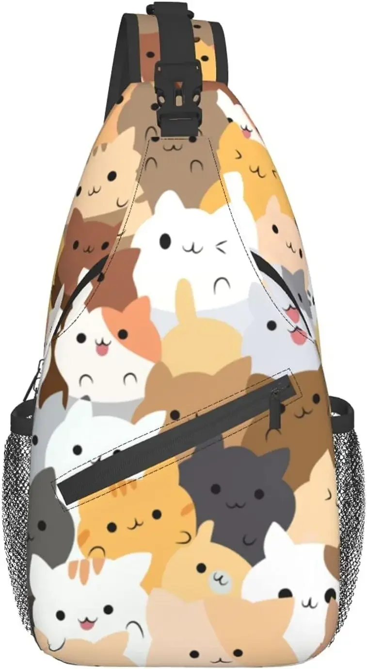 

Cute Cats Sling Backpack Crossbody Shoulder Bags for Women Men Causal Daypacks Chest Bag Hiking Travel Sport Climbing Runners