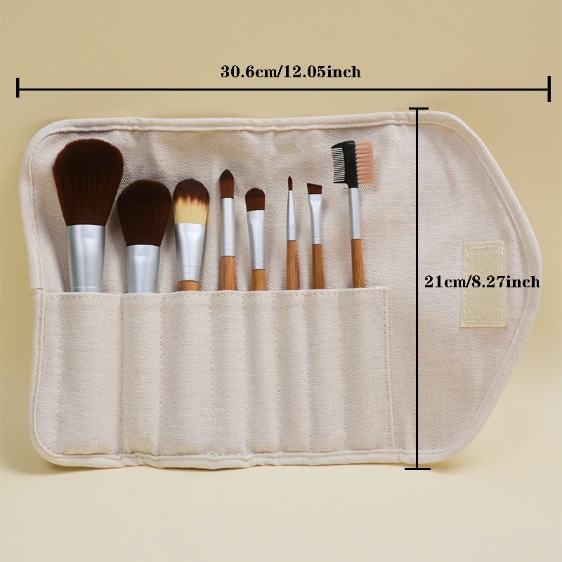 Makeup brush set 8 pieces foundation loose powder eye shadow eyebrow brush solid wood brush handle high quality beginners