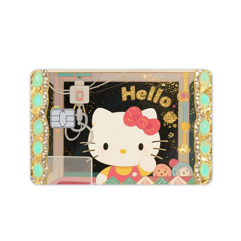 Cartoon Hello Kitty Kuromi My Melody Anime Cute Matte Credit Card Sticker Kawaii Decal Debit Visa Bank Card Film Cover Stickers