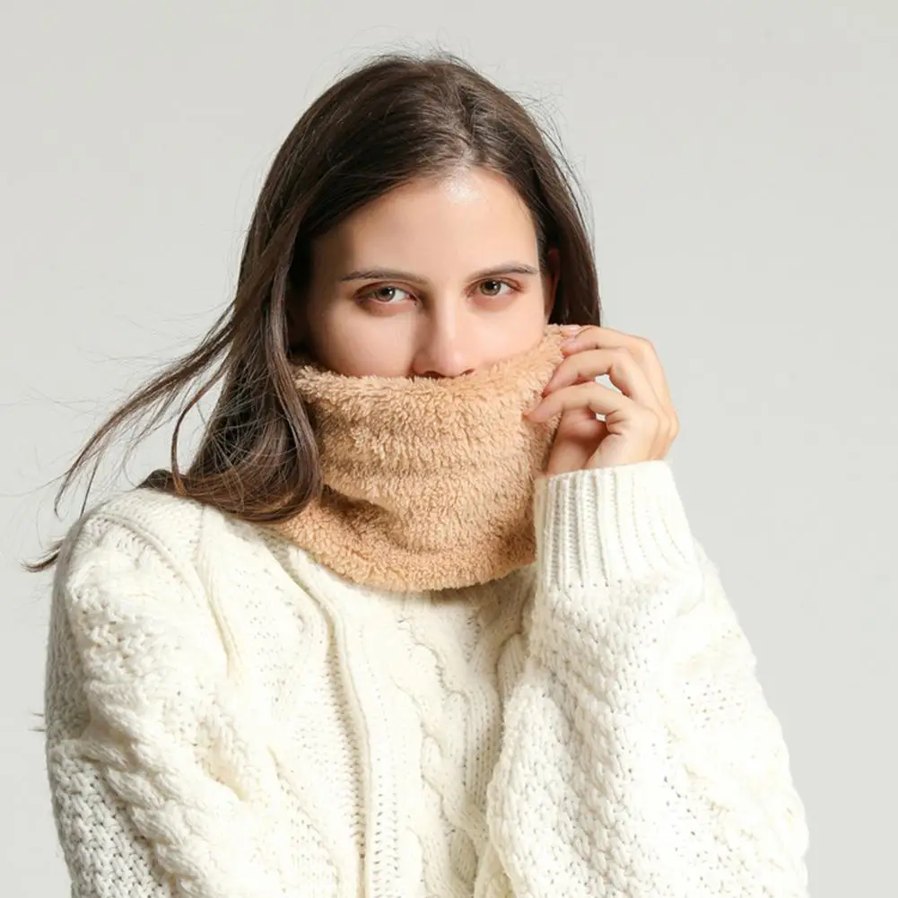 

Женский шарф, однотонный утолщенный плюшевый мягкий тканевый зимний шарф для активного отдыха, велоспорта, ветрозащитный шарф для холодной погоды