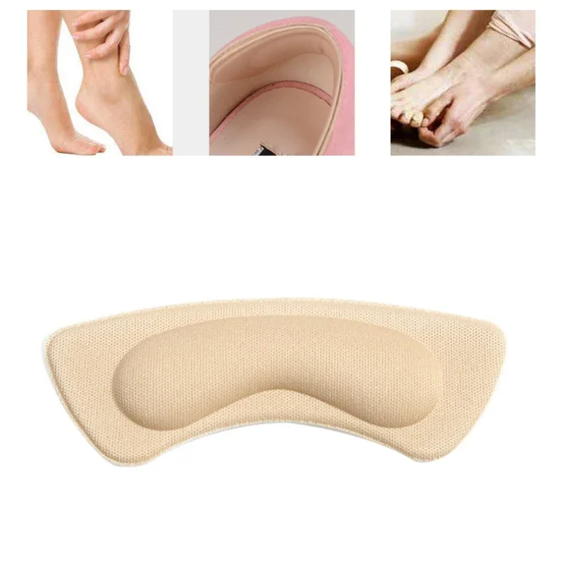 1 Pair Heel Insoles Patch Thicken Wear-Resistant Pain Relief Cushion Pads with Adhesive Back for Foot Care Shoe Insert