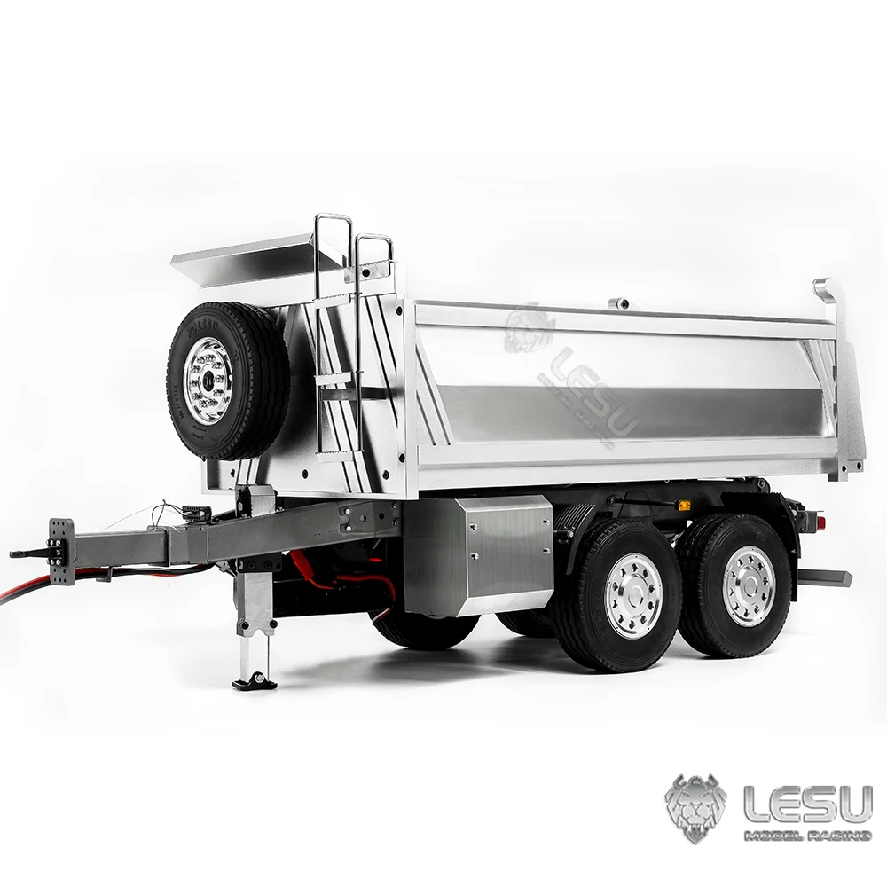 LESU RC 1/14 Dump Full Trailer With Hydraulic Cylinder LS-A0051-C Kit Version For Tamiya 1/14 RC Dump Truck Tipper DIY Parts