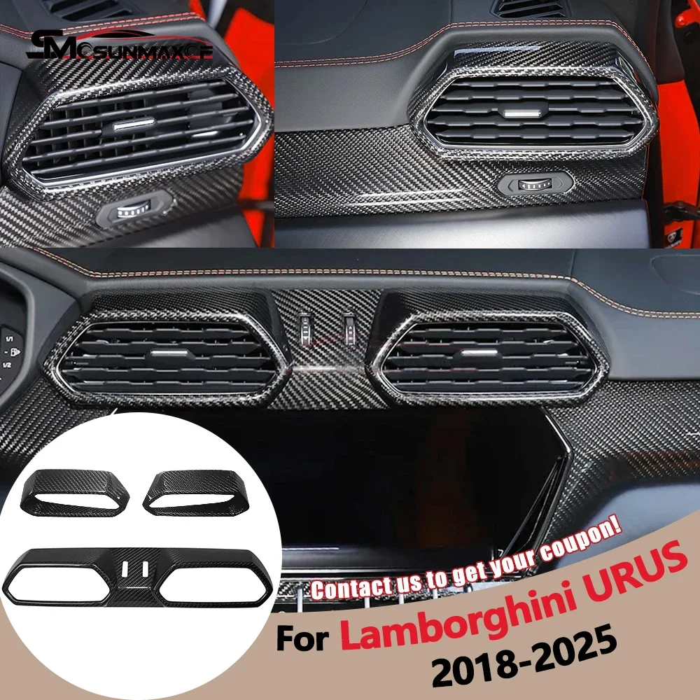 

Real Carbon Fiber Car Interior Center Dashboard Air Vent Panel Cover Trim Accessories for Lamborghini URUS 2018-2025