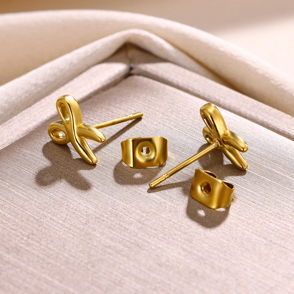 Gold Color Small Scissors Stud Earrings For Women Girl Fashion Jewelry Stainless Steel Shears Earrings Barber Accessories