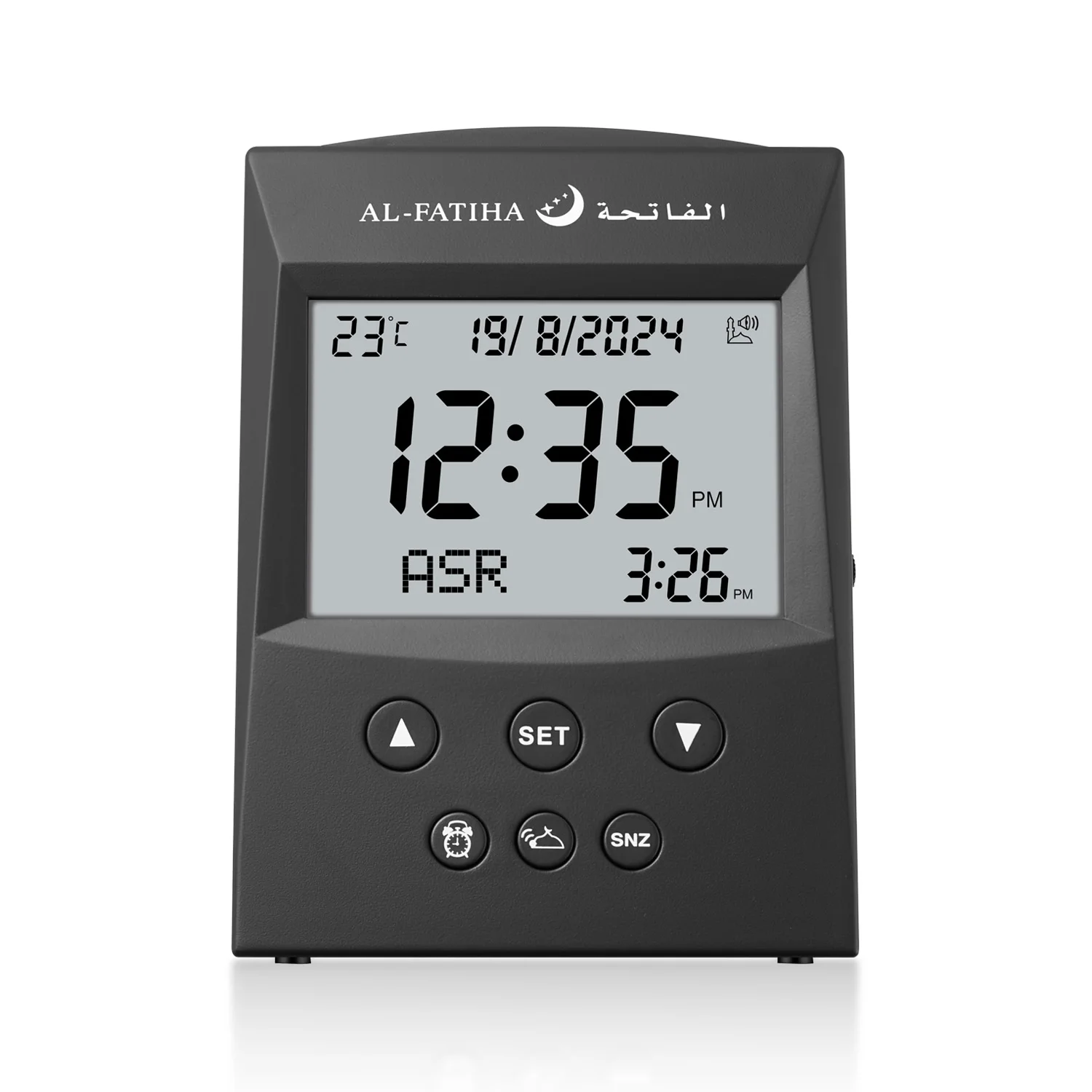 2025 New Arrival Digital Azan LCD Desk Table Clock Muslim Athan Watch AL FAJR Reminder Hijri Gregorian Calendar Islamic Mosque