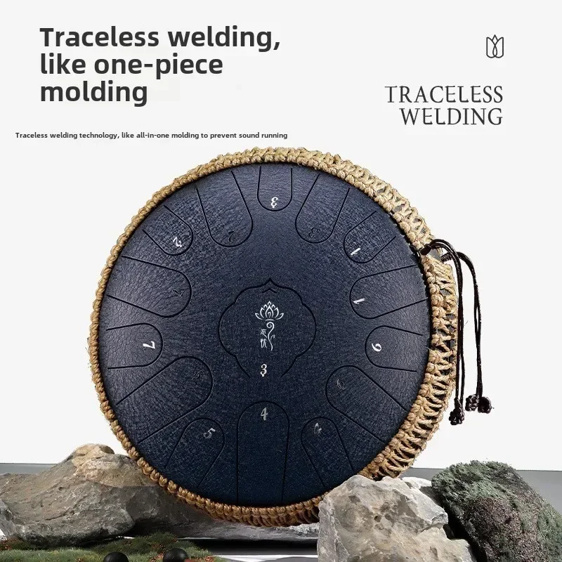 Nuevo tambor de lengua de acero de mano, 13 pulgadas, 15 tonos, tanque, instrumento de percusión, Yoga, meditación, regalo para amantes de la música