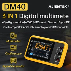 ALIENTEK DM40 3 in 1 Digital Multimeter 50M Sample rate Oscilloscope Signal Generator 60000 count Voltage Diode Handheld Tools