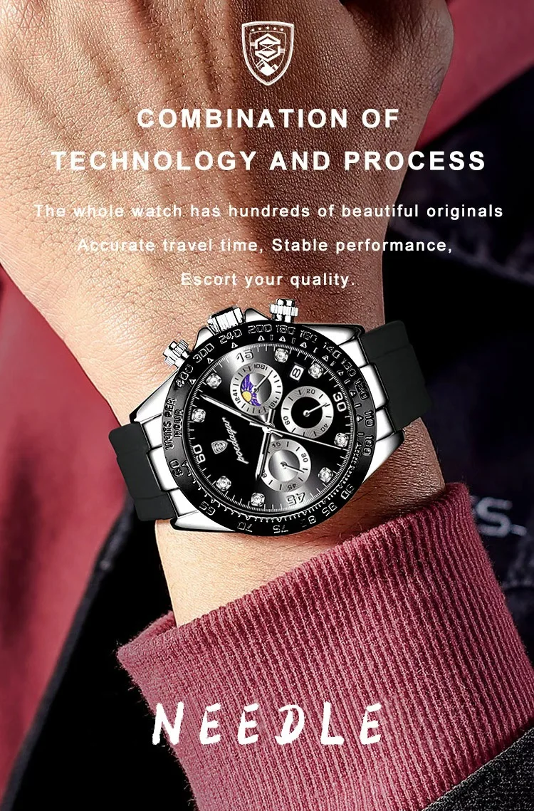 POEDAGAR Mode Luxus Männer Armbanduhr Chronograph Datum Hohe Qualität Quarz Mann Uhr Wasserdicht Leucht Militär männer Uhren – Detail 11