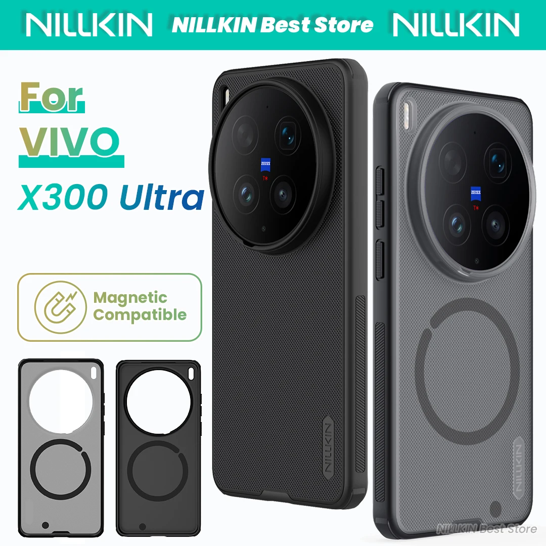 Чехол Nillkin для VIVO X300 Ultra, магнитный, из TPU+PC, с защитой от ударов по четырем углам, Super Frosted Shield Pro, полное покрытие ‌   Дело