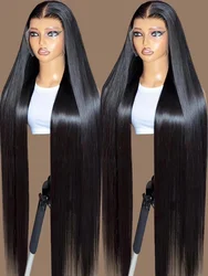 40 Inch 360 HD Lace Front Wig Brazilian Bone Straight Human Hair Wig Transparent 13X4 13X6 Lace Frontal Wig For Women