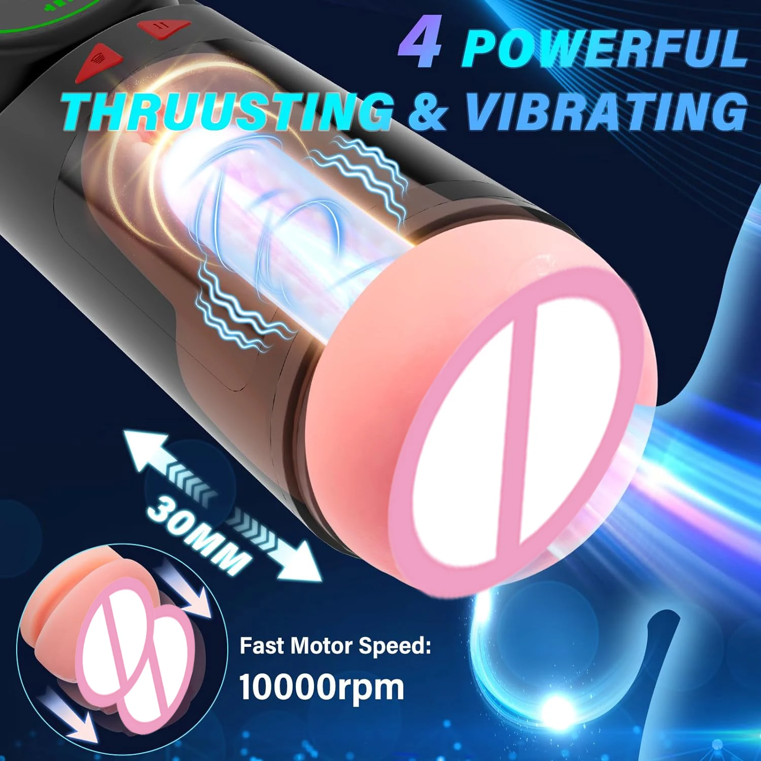 Sex Toys Automatic Male Masturbator Penis Training with 4 Sucking 4 Vibrating and Thrusting Modes Toys Male Stroker LED Display