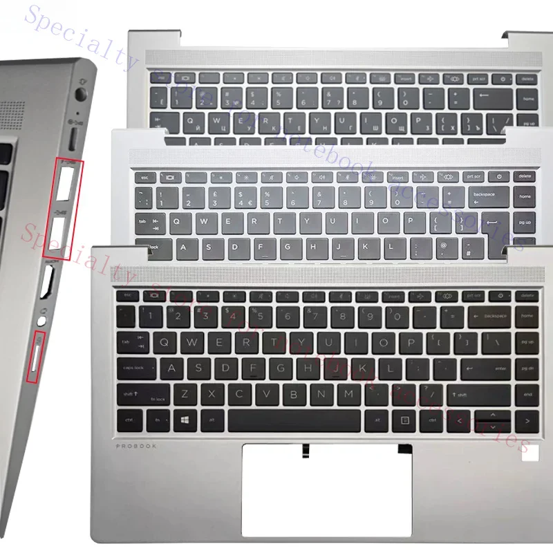 New For Probook 440 445 G8 G9 G10 US/UK/LA/FR/RU Backlit Keyboard Palmrest Upper Cover With SD Interface Computer Replace Parts