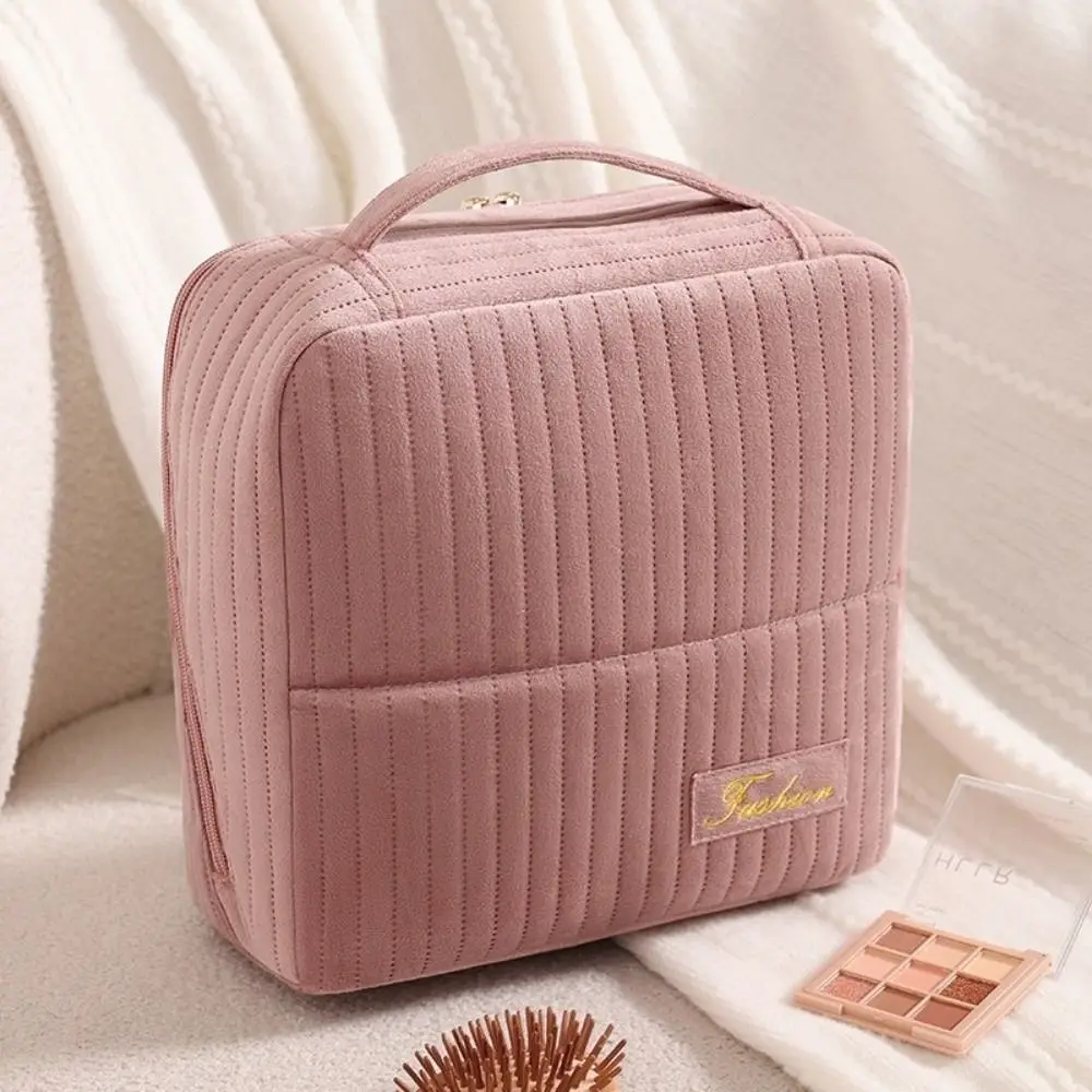 حقيبة غسيل حقيبة مكياج نسائية ثابتة متعددة الوظائف ذات سعة كبيرة منظم مستحضرات التجميل سميكة عمودي نمط حقيبة أقلام رصاص السفر