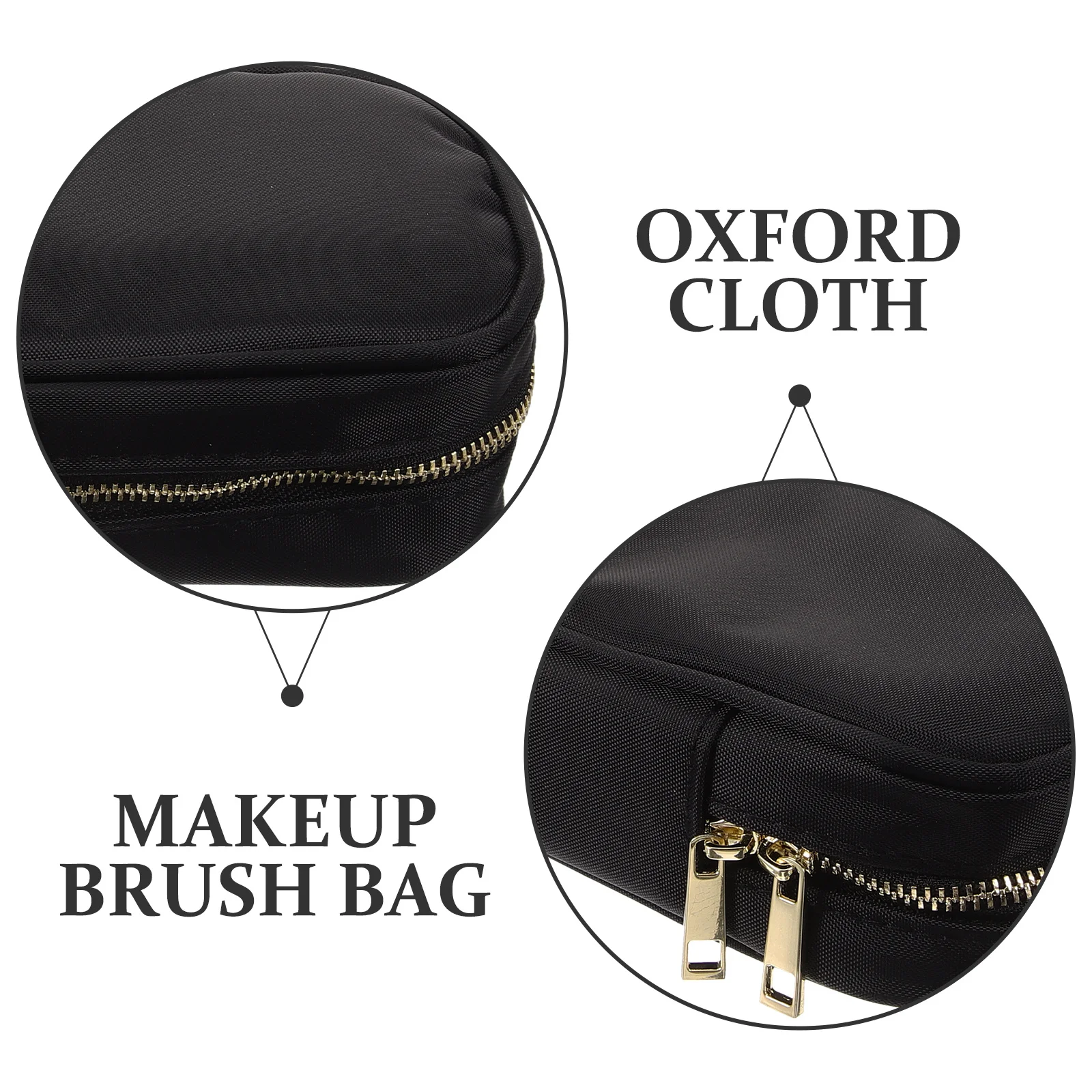 

Portable Makeup Brush Bag Oxford Cloth Travel Brush Pouch Zipper Organizer Storage Case Lightweight Compact for Women Girls