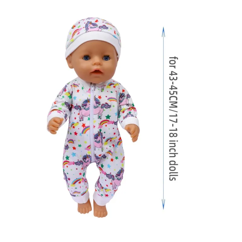 43cm Doll Clothes 18 Inch Cute Rompers Suit For Fit  Doll  Girl Baby Born Newborn Birthday Festival Gifts