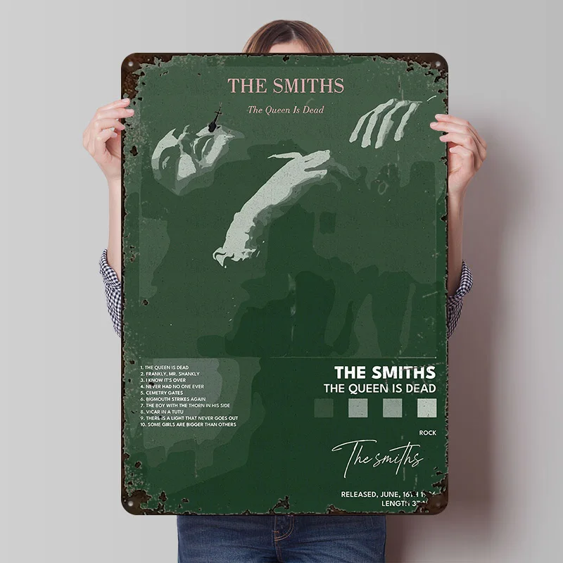 The Smiths - The Queen Is Dead Tin Poster Customized Wall Art Retro Vintage Metal Signs for Fans Room Bedroom Decoration Gaming