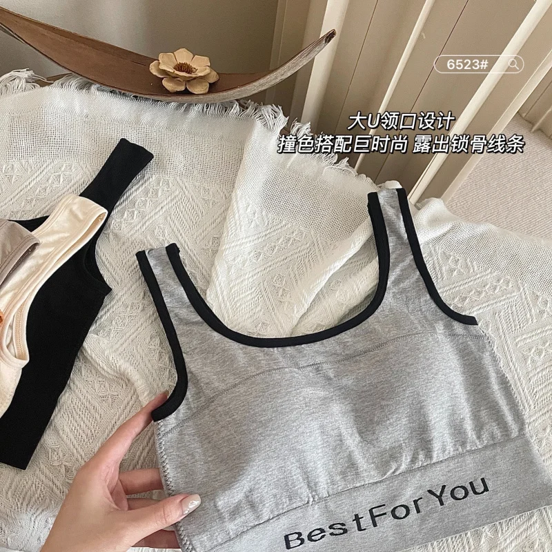 Sling Square Collar Vest Underwear One-Piece Outer Wear Sports Tube Top Bottoming Comfortable Breathable Bra Ladies