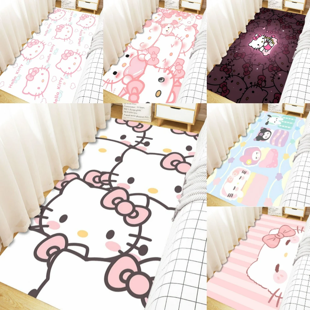 

MINISO Cute Sanrio Hello Kitty Inspired Carpet for Girl Bedroom Decor Living Room Sofa Rug Computer Desk Swivel Chair Floor Mat