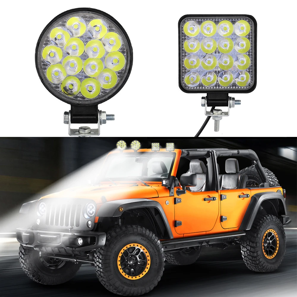 10 pz luce di lavoro LED auto fendinebbia anteriore 9-30V 42W 14LED 48W 16SMD camion SUV 4 x4 4WD ingegneria fari fuoristrada