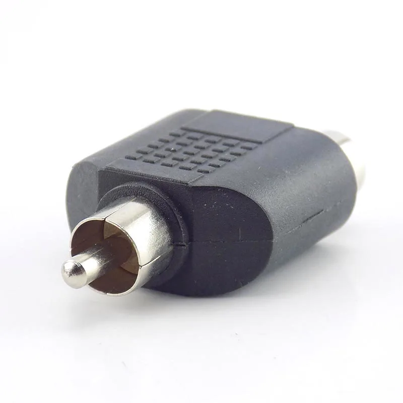 RCA macho para 2 RCA fêmea adaptador, cabo de áudio AV, conversor plug in-line, conector para CCTV, câmera de segurança, H10, 5x