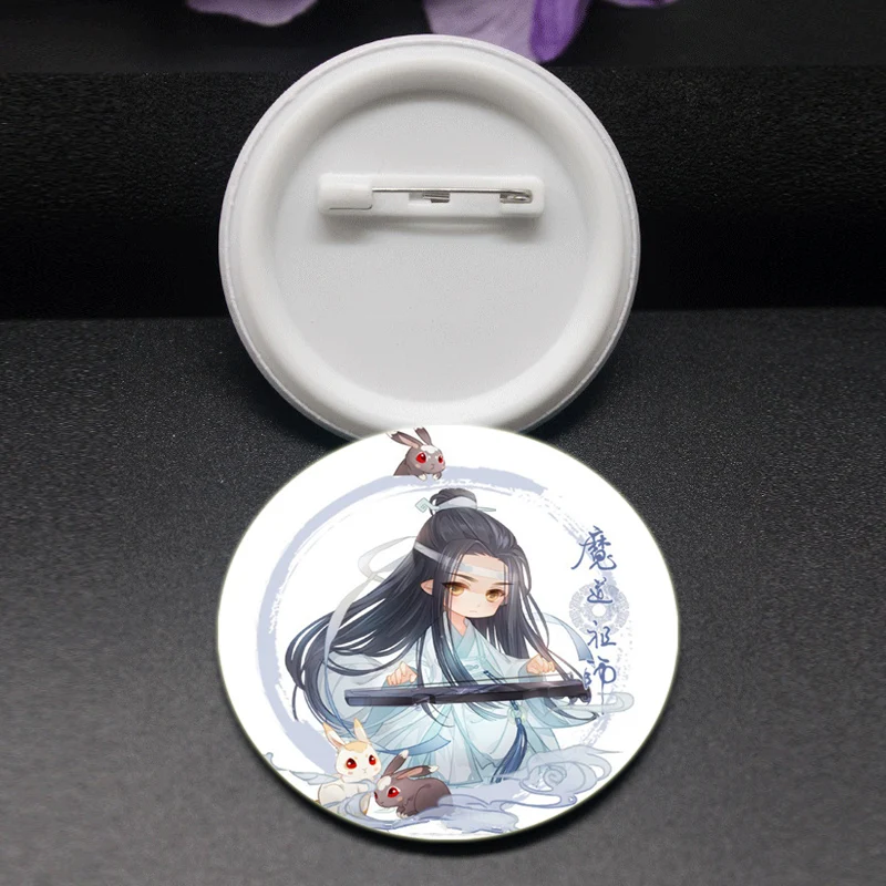 Aksesori perhiasan Pin Enamel lucu lencana Wei Wuxian Lan Wangji lencana kartun versi Q