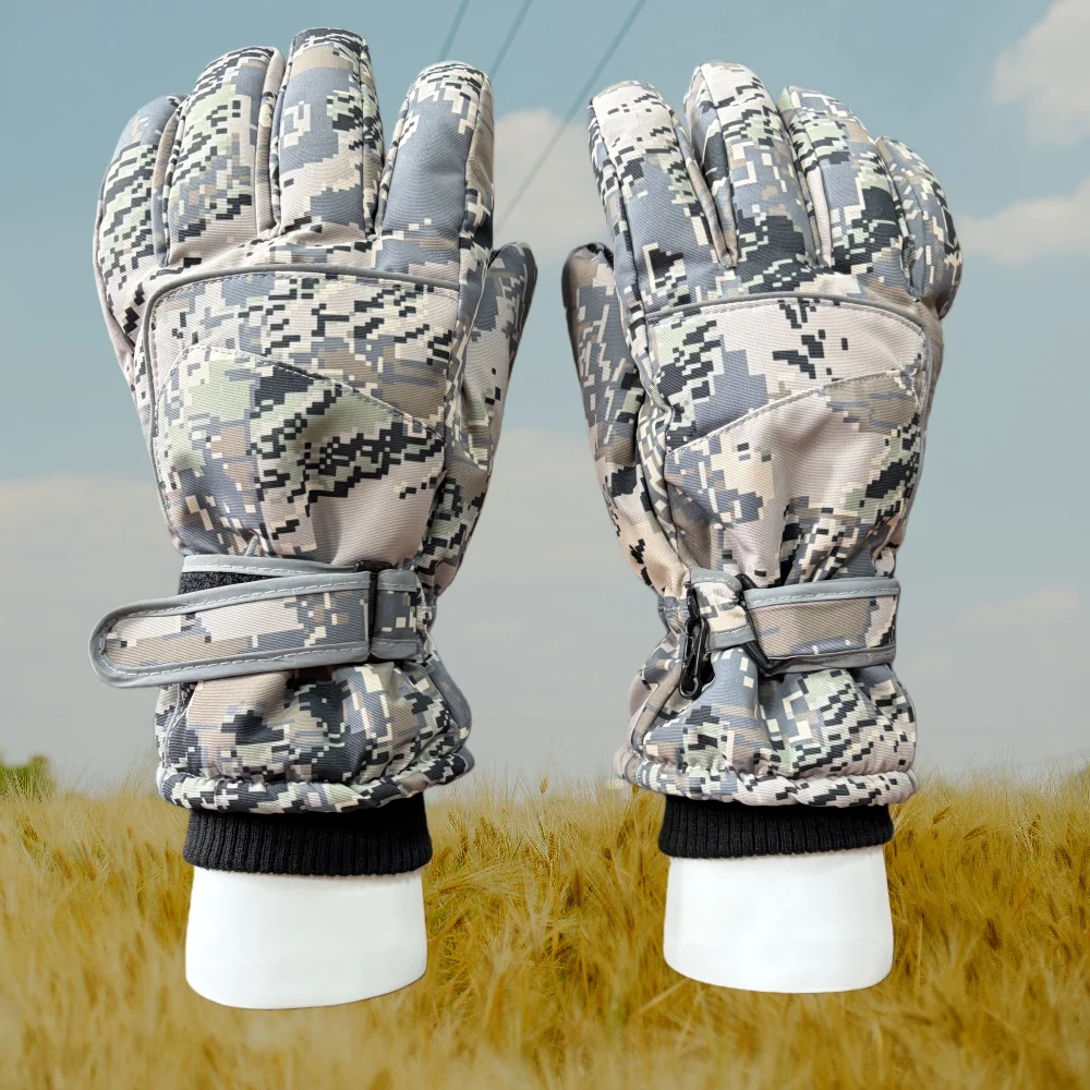 

Men's waterproof, windproof, three-in-one film-coated fabric, operating phones, insulated camouflage cold-weather hunting glove