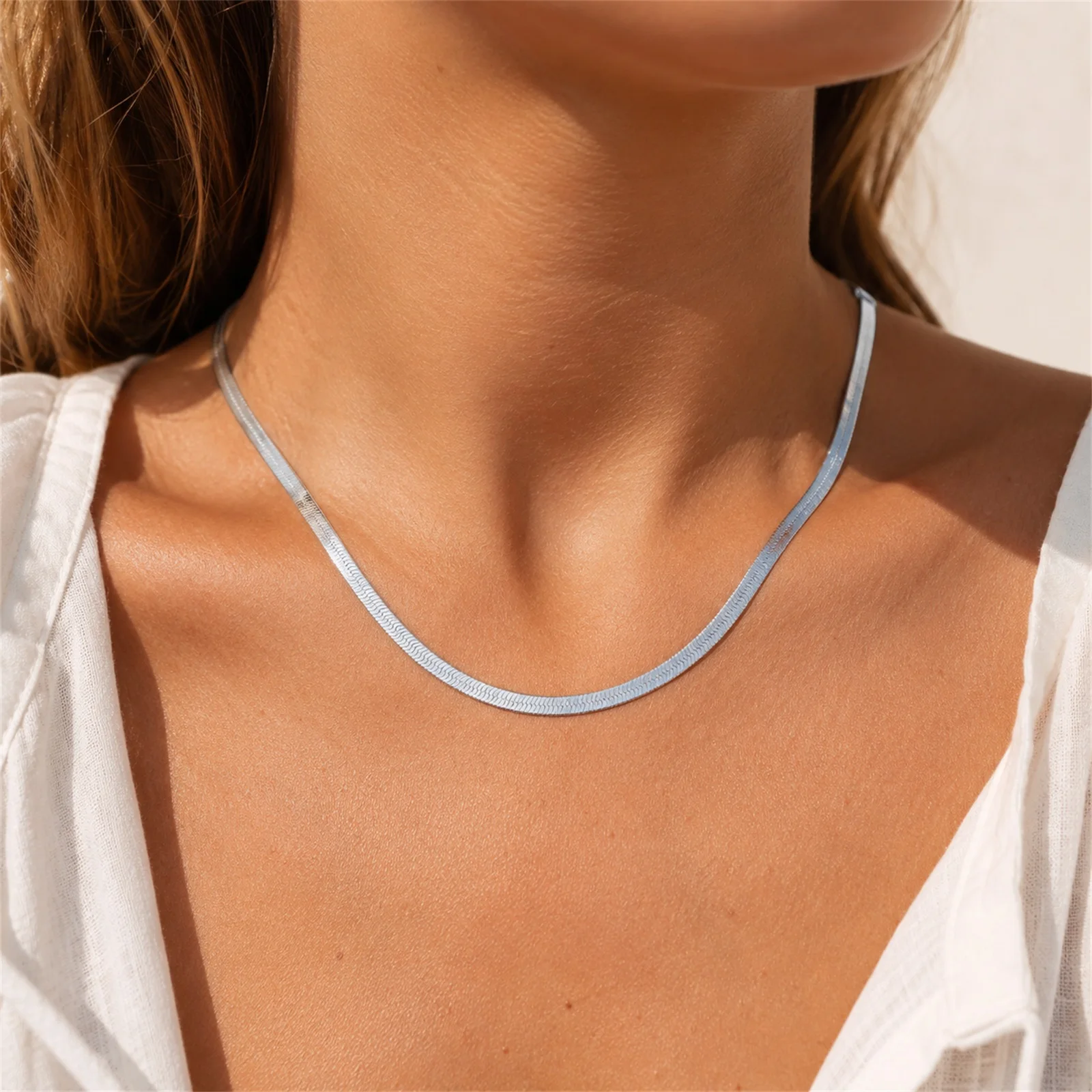 Multi Style Blade Snake Curb Chain Necklace For Men Women, Stainless Steel 40-60cm Link Chain, Party Wedding Jewelry Gift