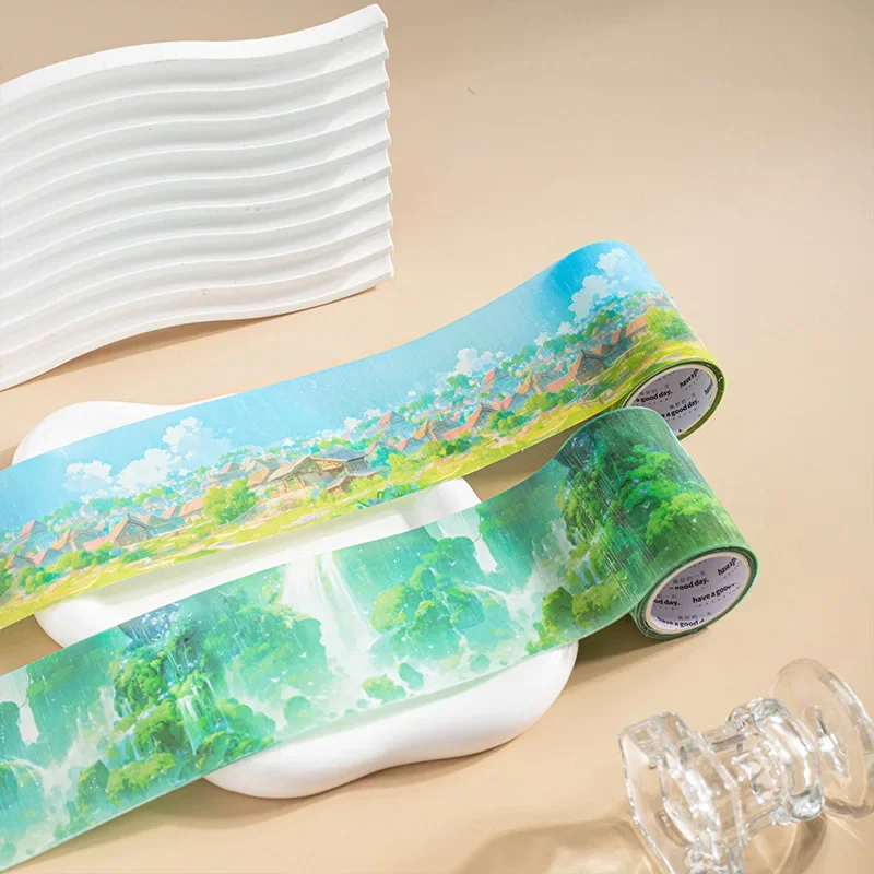Mr. Paper, Travel with Beautiful Scenery Series PET Tape, Student Hand Account Wire-drawing Flash Material DIY Decorative Tape - Image 4