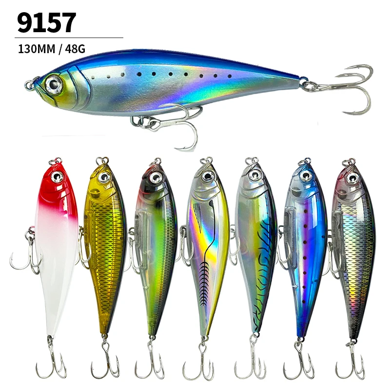 13pcs 48g Pencil Fishing Lure 13cm Saltwater Long Casting Wobblers Trout Pike Fishing Pesca Hard Bait Trolling Twitch bait