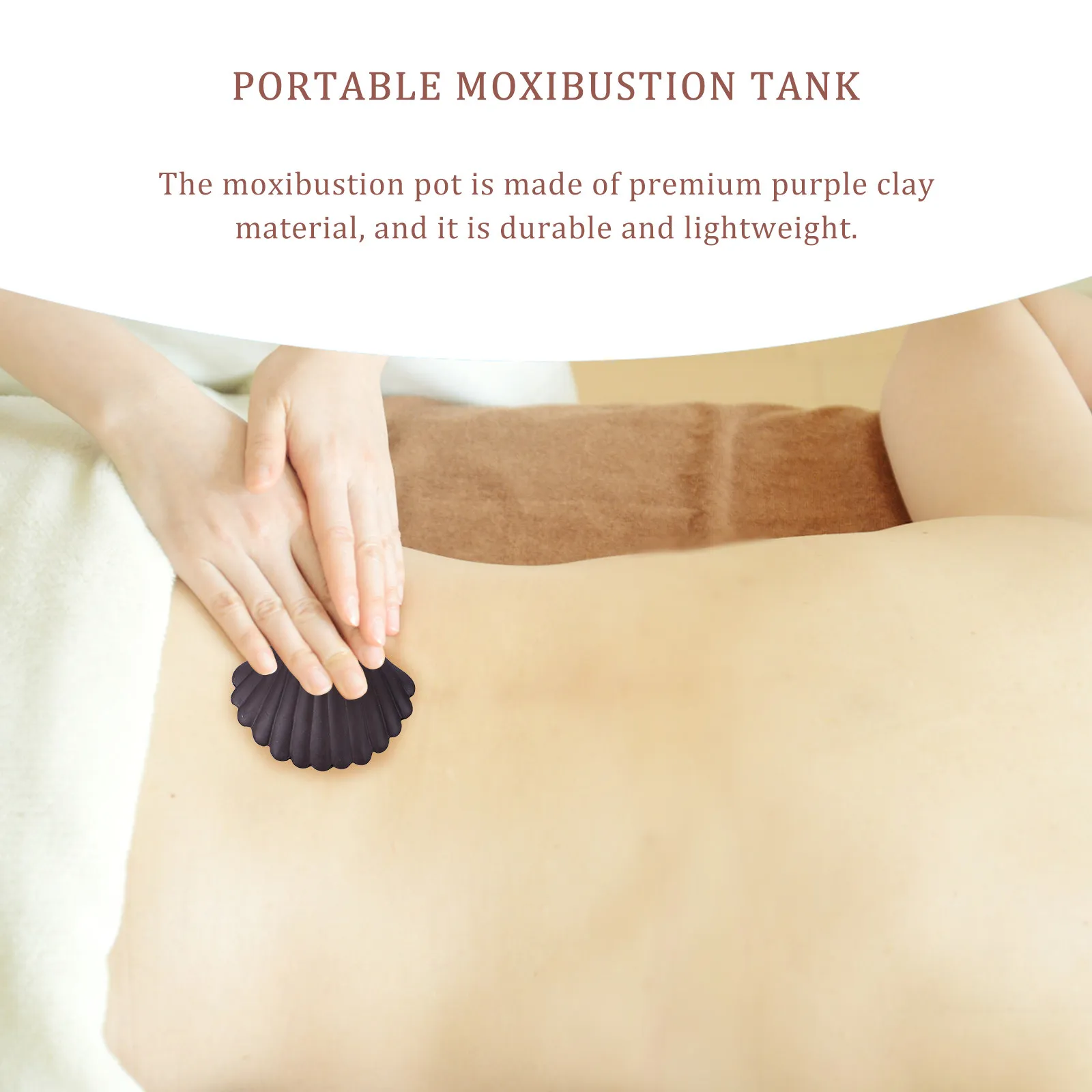 

1pc Purple Clay Pot Portable Moxa Cup For Home Shell Shape Massage Tools Health Therapy Facial Neck Back Abdomen Massage Tool